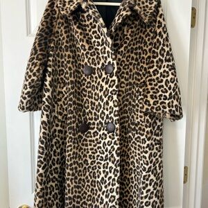 Vintage Leopard Print Women's Coat